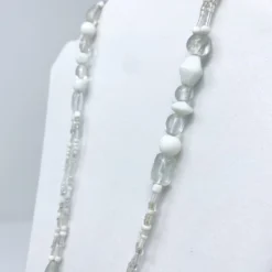 Mardi Gras Spot 27" White Glass Bead Necklace (Dozen) Beads 5 Mardi Gras Spot 27