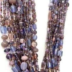 Mardi Gras Spot Beads 27" Purple Glass Bead Necklace (Dozen) 9 Mardi Gras Spot Beads 27