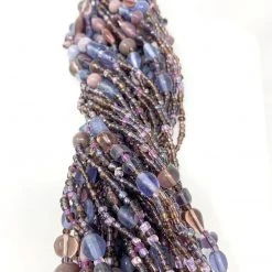 Mardi Gras Spot Beads 27" Purple Glass Bead Necklace (Dozen) 11 Mardi Gras Spot Beads 27