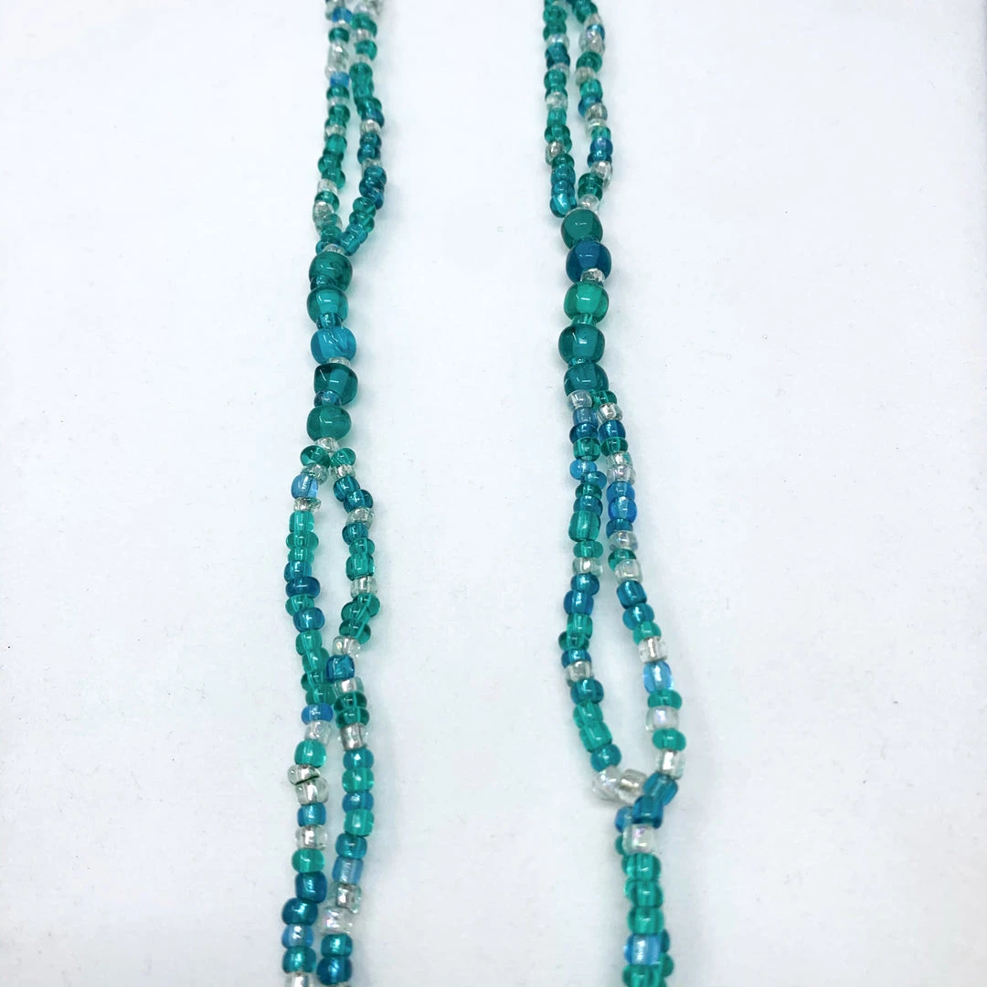Mardi Gras Spot 27" Teal Glass Bead Necklace (Dozen) 6 Mardi Gras Spot 27" Teal Glass Bead Necklace (Dozen)