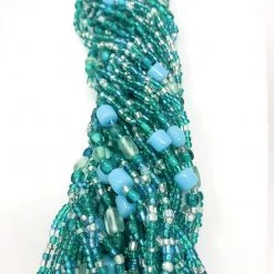 Mardi Gras Spot 27" Teal Glass Bead Necklace (Dozen) 11 Mardi Gras Spot 27