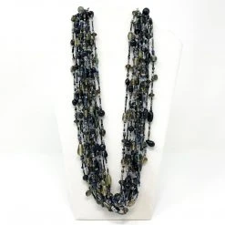 Mardi Gras Spot 27" Black Glass Bead Necklace (Dozen) Beads