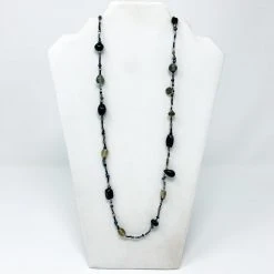 Mardi Gras Spot 27" Black Glass Bead Necklace (Dozen) Beads