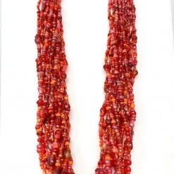 Mardi Gras Spot 27" Red Glass Bead Necklace (Dozen) Beads