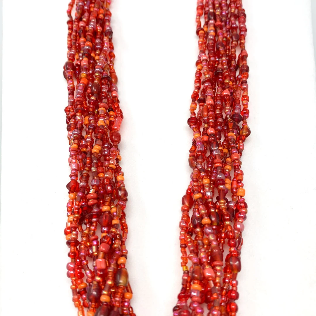 Mardi Gras Spot 27" Red Glass Bead Necklace (Dozen) Beads 4 Mardi Gras Spot 27" Red Glass Bead Necklace (Dozen) Beads