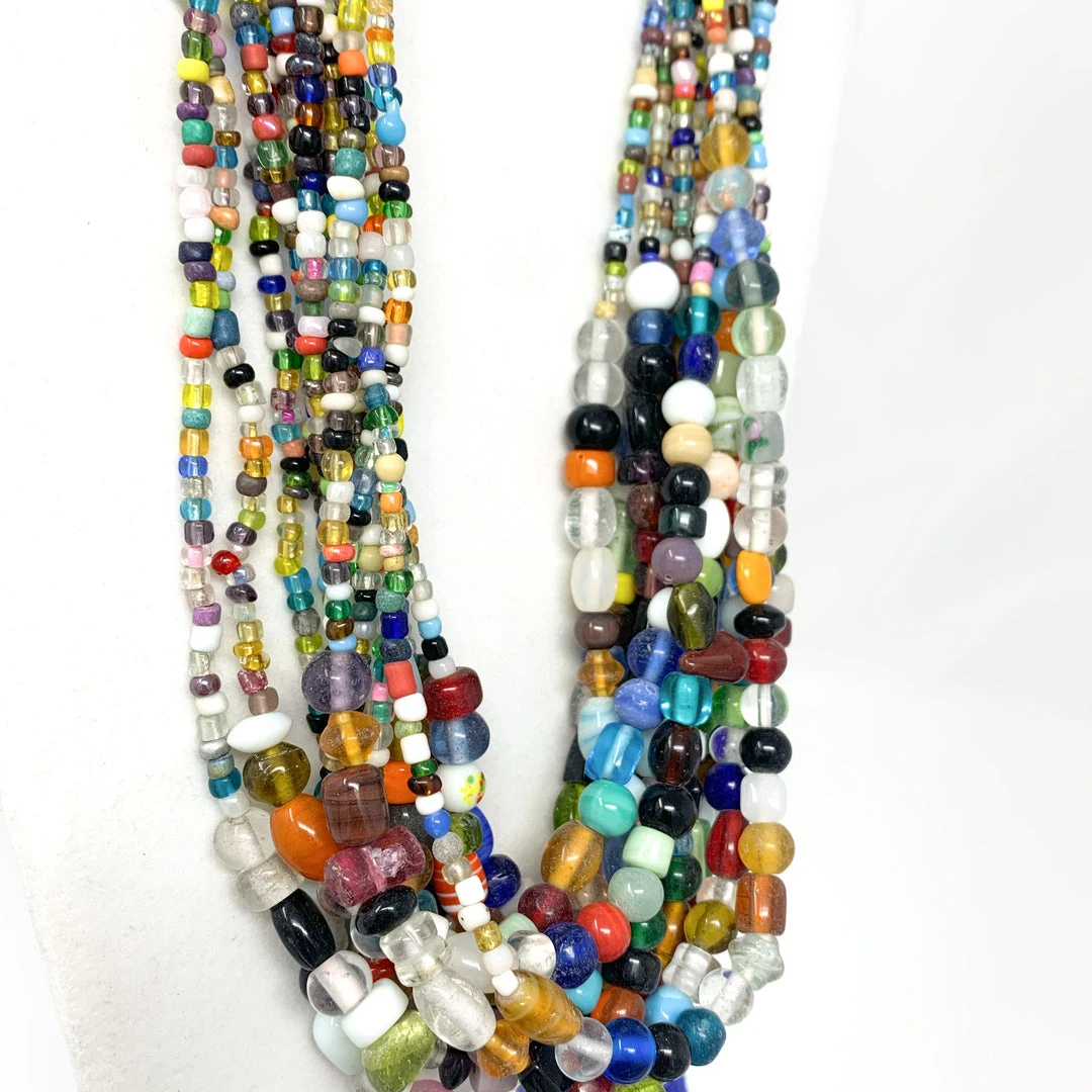 Mardi Gras Spot Beads 27" Multicolor Glass Bead Necklace (Dozen) 5 Mardi Gras Spot Beads 27" Multicolor Glass Bead Necklace (Dozen)