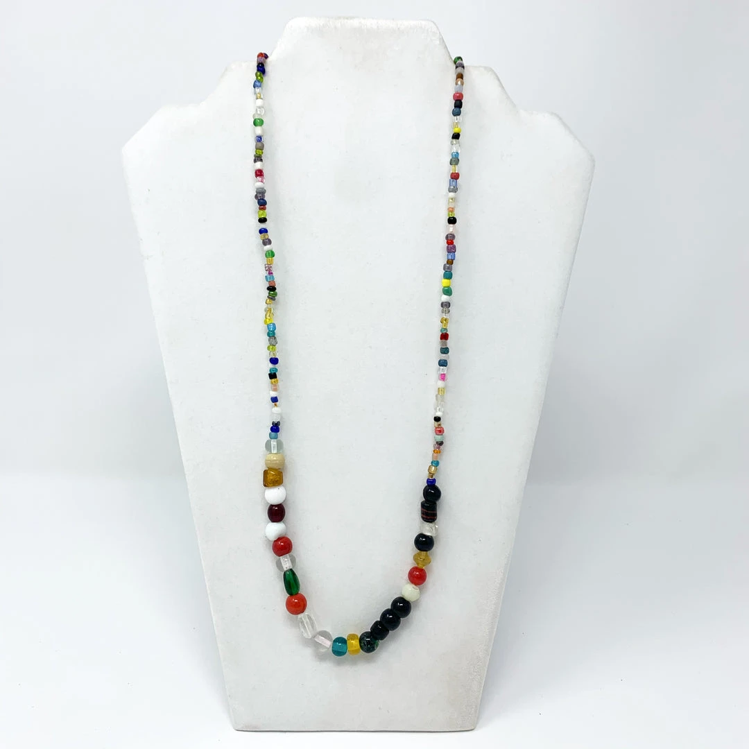 Mardi Gras Spot Beads 27" Multicolor Glass Bead Necklace (Dozen) 6 Mardi Gras Spot Beads 27" Multicolor Glass Bead Necklace (Dozen)