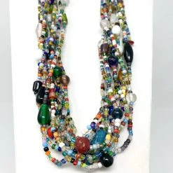 Mardi Gras Spot 27" Multicolor Glass Bead Necklace (Dozen)