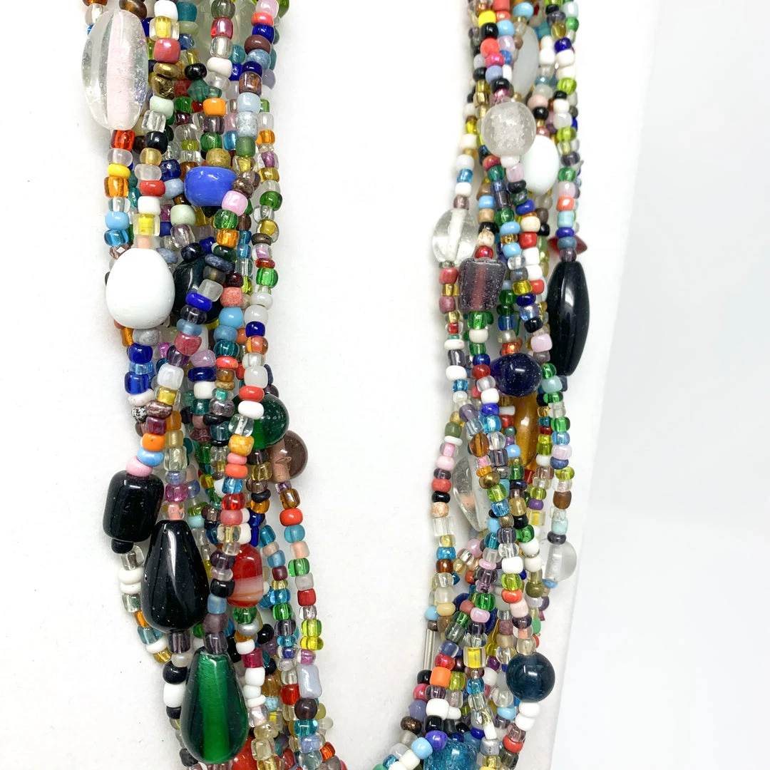 Mardi Gras Spot 27" Multicolor Glass Bead Necklace (Dozen) 5 Mardi Gras Spot 27" Multicolor Glass Bead Necklace (Dozen)