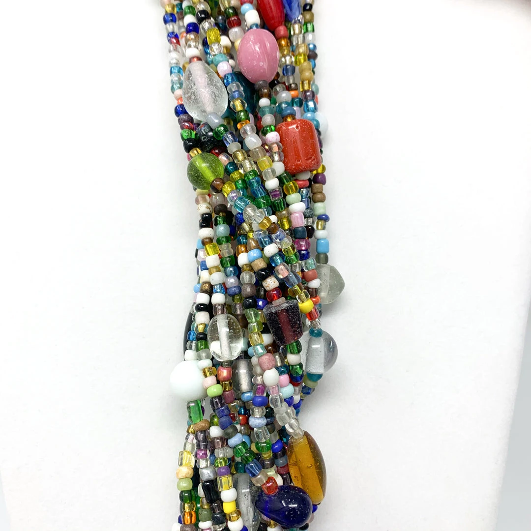 Mardi Gras Spot 27" Multicolor Glass Bead Necklace (Dozen) 7 Mardi Gras Spot 27" Multicolor Glass Bead Necklace (Dozen)