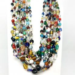 Mardi Gras Spot 27" Multicolor Glass Bead Necklace (Dozen) Beads