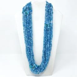 Mardi Gras Spot 27" Turquoise Glass Bead Necklace (Dozen)