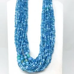Mardi Gras Spot 27" Turquoise Glass Bead Necklace (Dozen)