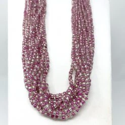 Mardi Gras Spot 27" Pink And White Glass Bead Necklace (Dozen)