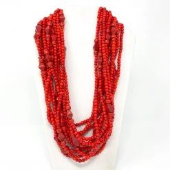 Mardi Gras Spot Beads 27" Orange Glass Bead Necklace (Dozen)