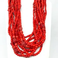Mardi Gras Spot Beads 27" Orange Glass Bead Necklace (Dozen)