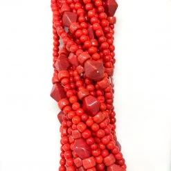 Mardi Gras Spot Beads 27" Orange Glass Bead Necklace (Dozen) 11 Mardi Gras Spot Beads 27