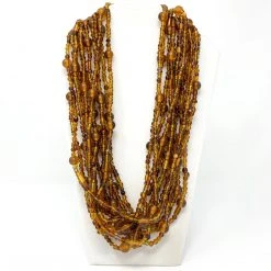Mardi Gras Spot Beads 27" Brown Glass Bead Necklace (Dozen)