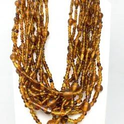 Mardi Gras Spot Beads 27" Brown Glass Bead Necklace (Dozen)