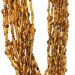 Mardi Gras Spot Beads 27" Brown Glass Bead Necklace (Dozen) 9 Mardi Gras Spot Beads 27
