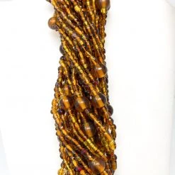 Mardi Gras Spot Beads 27" Brown Glass Bead Necklace (Dozen) 11 Mardi Gras Spot Beads 27