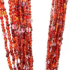 Mardi Gras Spot Beads 27" Red Multicolor Glass Bead Necklace (Dozen) 9 Mardi Gras Spot Beads 27
