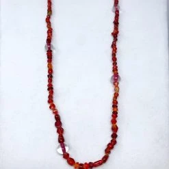 Mardi Gras Spot Beads 27" Red Multicolor Glass Bead Necklace (Dozen) 10 Mardi Gras Spot Beads 27