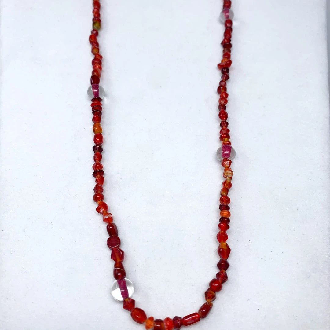 Mardi Gras Spot Beads 27" Red Multicolor Glass Bead Necklace (Dozen) 6 Mardi Gras Spot Beads 27" Red Multicolor Glass Bead Necklace (Dozen)