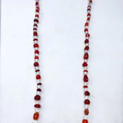 Mardi Gras Spot Beads 27" Clear/Red Glass Bead Necklace (Dozen) 5 Mardi Gras Spot Beads 27