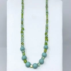 Mardi Gras Spot 27" Light Green Glass Bead Necklace (Dozen) 10 Mardi Gras Spot 27