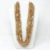 Mardi Gras Spot 27" Light Brown And White Glass Bead Necklace (Dozen) Beads 1 Mardi Gras Spot 27" Light Brown And White Glass Bead Necklace (Dozen) Beads