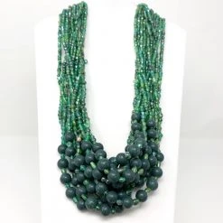 Mardi Gras Spot 27" Green Glass Bead Necklace (Dozen) Beads 10 Mardi Gras Spot 27