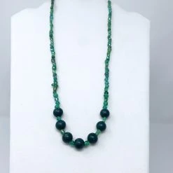 Mardi Gras Spot 27" Green Glass Bead Necklace (Dozen) Beads 13 Mardi Gras Spot 27