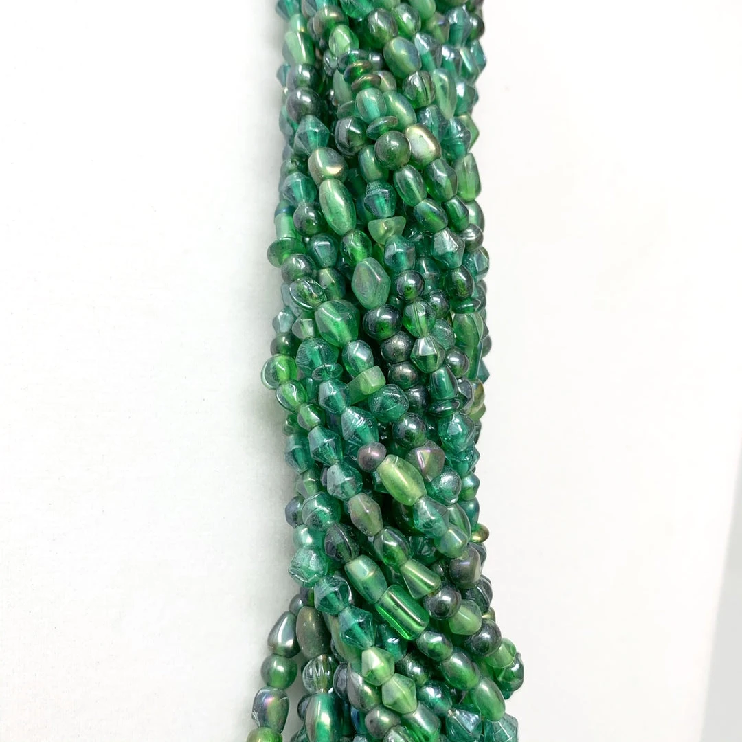 Mardi Gras Spot 27" Green Glass Bead Necklace (Dozen) Beads 9 Mardi Gras Spot 27" Green Glass Bead Necklace (Dozen) Beads