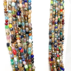 Mardi Gras Spot Beads 27" Multicolor Glass Bead Necklace (Dozen) 4 Mardi Gras Spot Beads 27