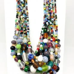 Mardi Gras Spot 27" Multicolor Glass Bead Necklace (Dozen) Beads