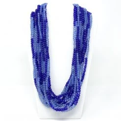 Mardi Gras Spot 27" Blue Glass Bead Necklace (Dozen)