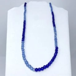 Mardi Gras Spot 27" Blue Glass Bead Necklace (Dozen) 10 Mardi Gras Spot 27