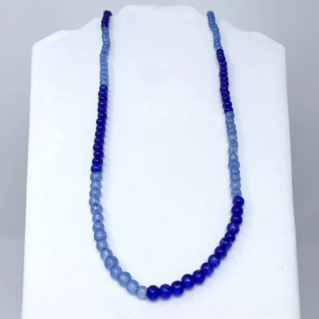 Mardi Gras Spot 27" Blue Glass Bead Necklace (Dozen) 6 Mardi Gras Spot 27" Blue Glass Bead Necklace (Dozen)