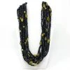 Mardi Gras Spot 27" Black Glass Bead Necklace With Yellow Bead Inserts (Dozen) Beads 1 Mardi Gras Spot 27" Black Glass Bead Necklace With Yellow Bead Inserts (Dozen) Beads