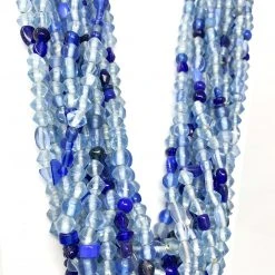 Mardi Gras Spot 27" Blue Glass Bead Necklace (Dozen) 9 Mardi Gras Spot 27