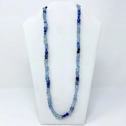 Mardi Gras Spot 27" Blue Glass Bead Necklace (Dozen) 10 Mardi Gras Spot 27