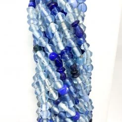 Mardi Gras Spot 27" Blue Glass Bead Necklace (Dozen) 11 Mardi Gras Spot 27