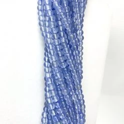 Mardi Gras Spot Beads 27" Clear/Light Blue Glass Bead Necklace (Dozen) 11 Mardi Gras Spot Beads 27