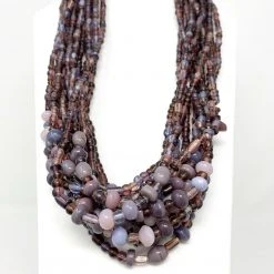 Mardi Gras Spot Beads 27" Purple Glass Bead Necklace (Dozen)