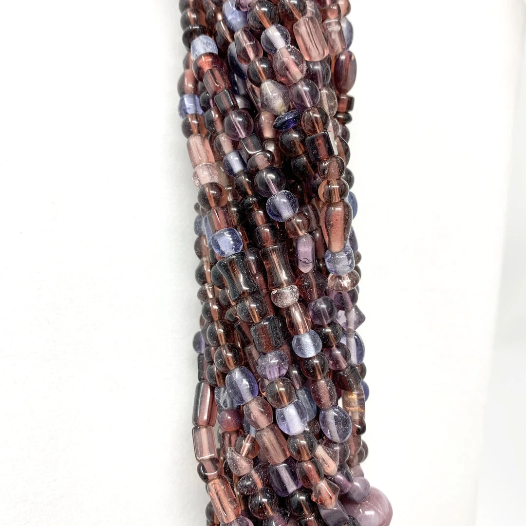 Mardi Gras Spot Beads 27" Purple Glass Bead Necklace (Dozen) 7 Mardi Gras Spot Beads 27" Purple Glass Bead Necklace (Dozen)