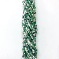 Mardi Gras Spot Beads 27" Clear/Green Glass Bead Necklace (Dozen) 11 Mardi Gras Spot Beads 27