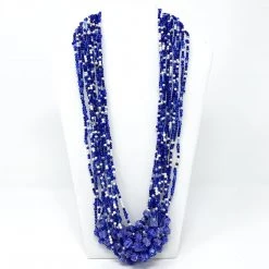 Mardi Gras Spot 27" Multicolor Glass Bead Necklace (Dozen)