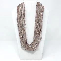 Mardi Gras Spot 27" Clear/Purple Glass Bead Necklace (Dozen) Beads