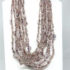 Mardi Gras Spot 27" Clear/Purple Glass Bead Necklace (Dozen) Beads